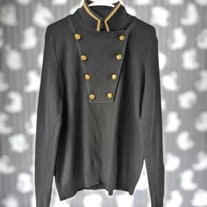 LRL Lauren Jeans Co Ralph Lauren Double Breasted XL Nautical Sweater Gold Button